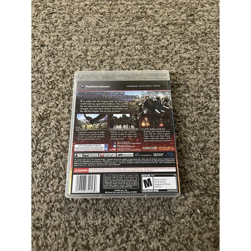 Dragon's Dogma (Sony‎ PlayStation 3, 2012) PS3 Tested Complete CIB